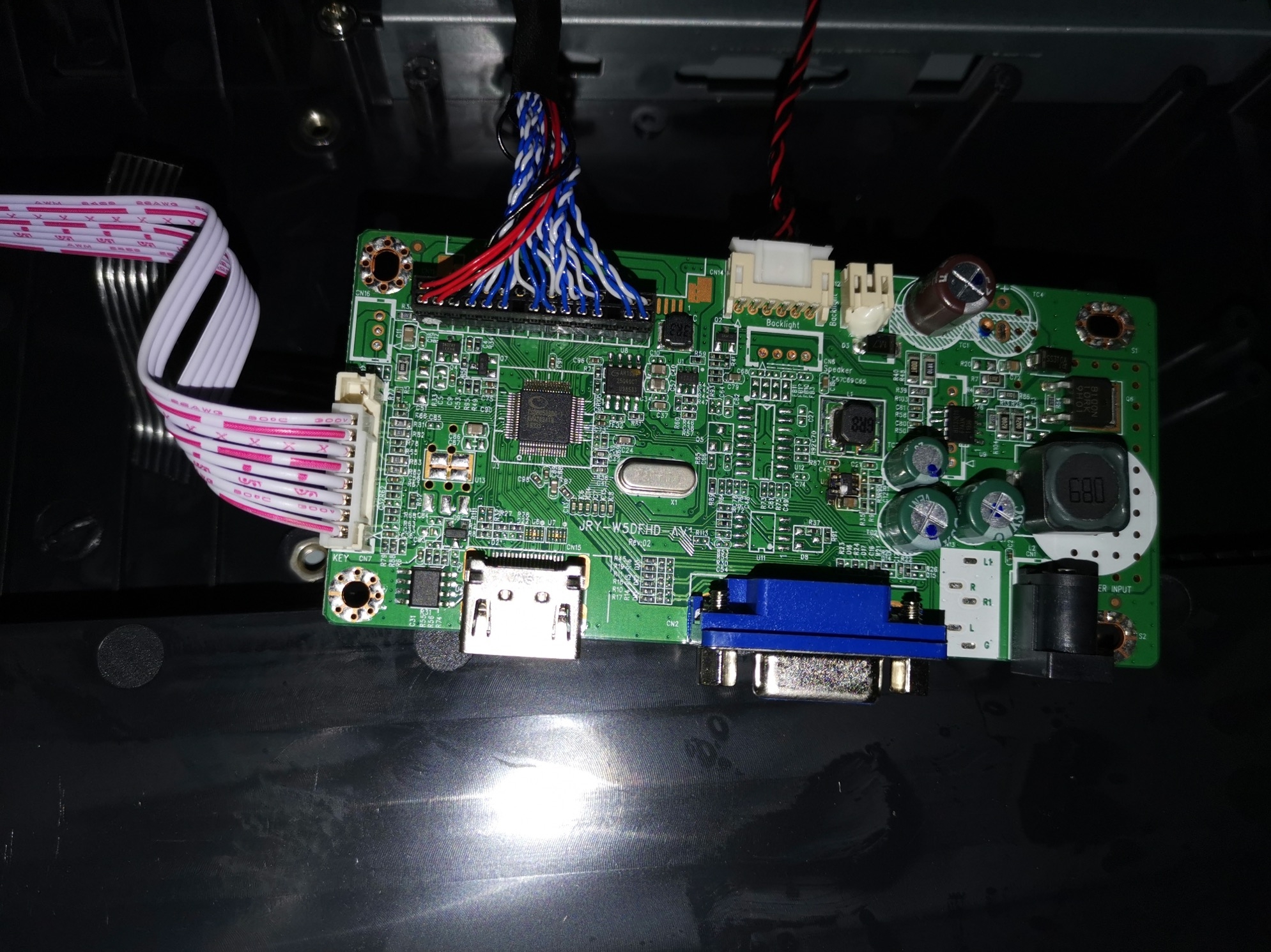 WESCOM长城显示器C2452HXX主板WS2313CF电源驱动一体板