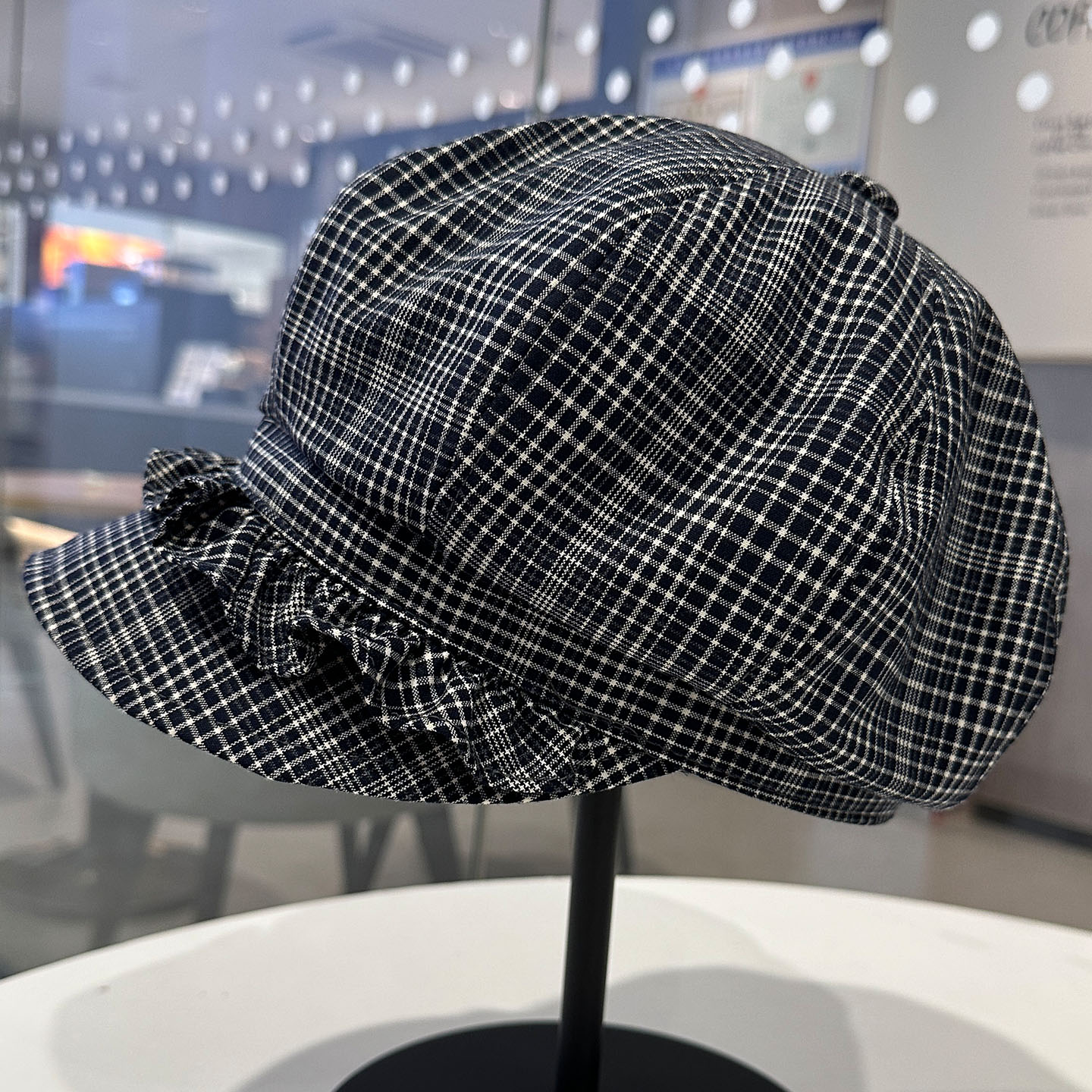 日系复古格纹优雅木耳边八角帽甜美女生春秋季休闲百搭报童画家帽