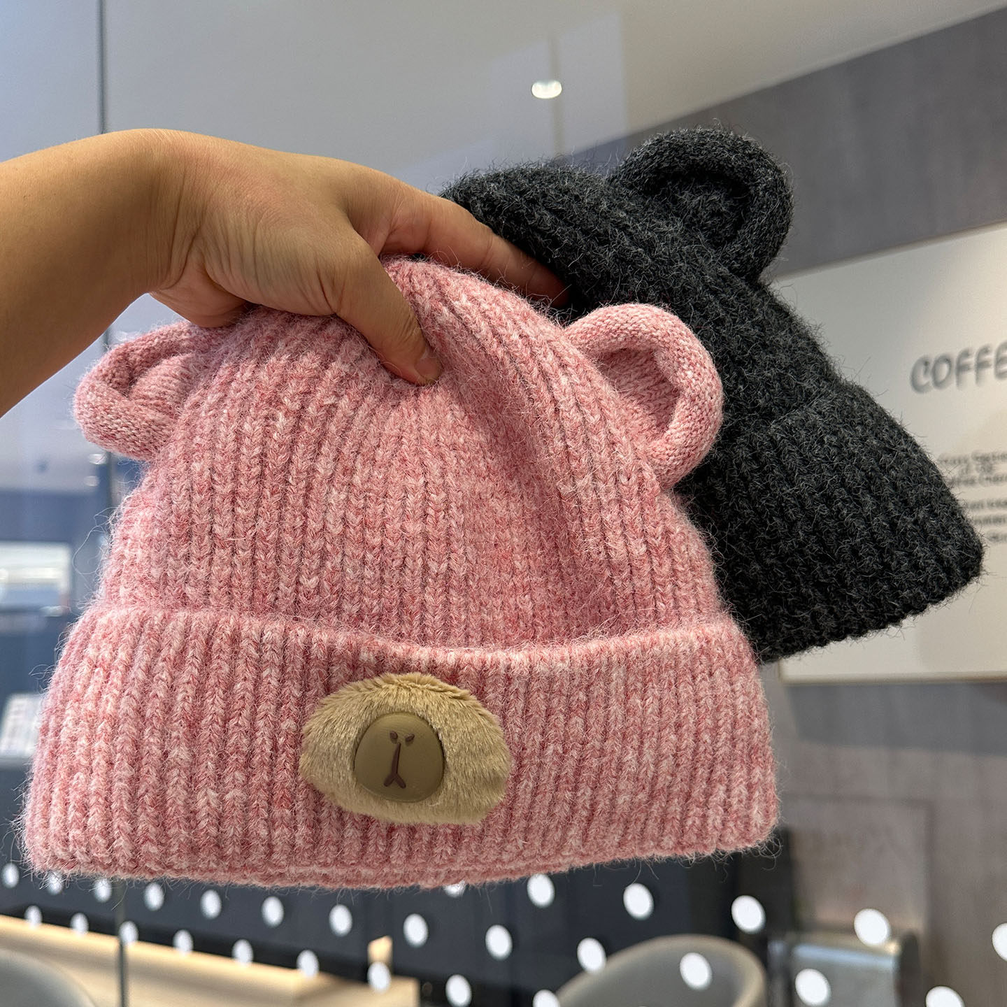 日系卡通小熊耳朵毛线针织帽女秋冬季保暖百搭护耳帽显脸小包头帽,服饰配件/皮带/帽子/围巾,帽子,淘宝优惠券,粉丝福利购,淘宝优惠卷