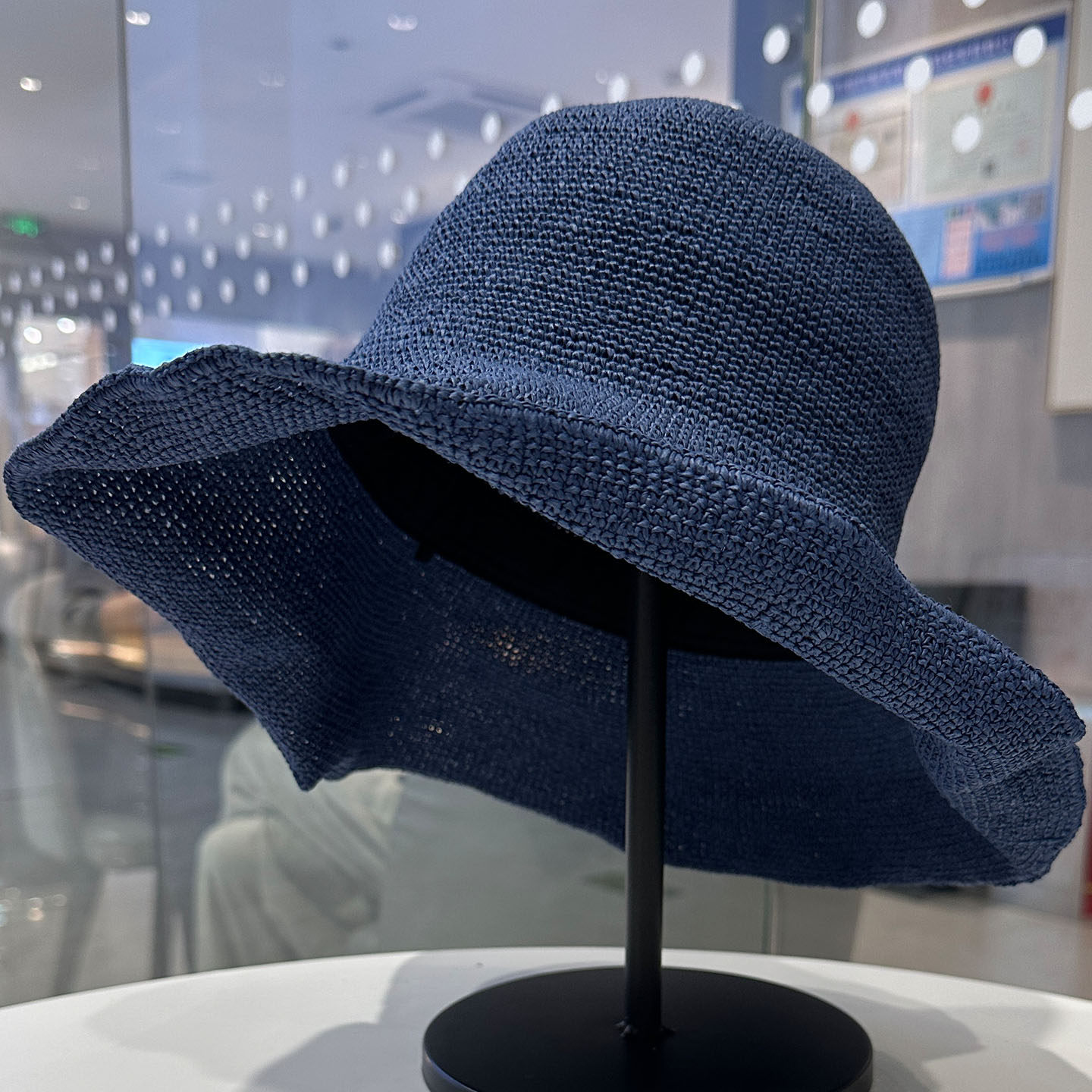 手工草编简约纯色遮阳帽女春夏季海边度假沙滩帽洋气大帽檐可造型