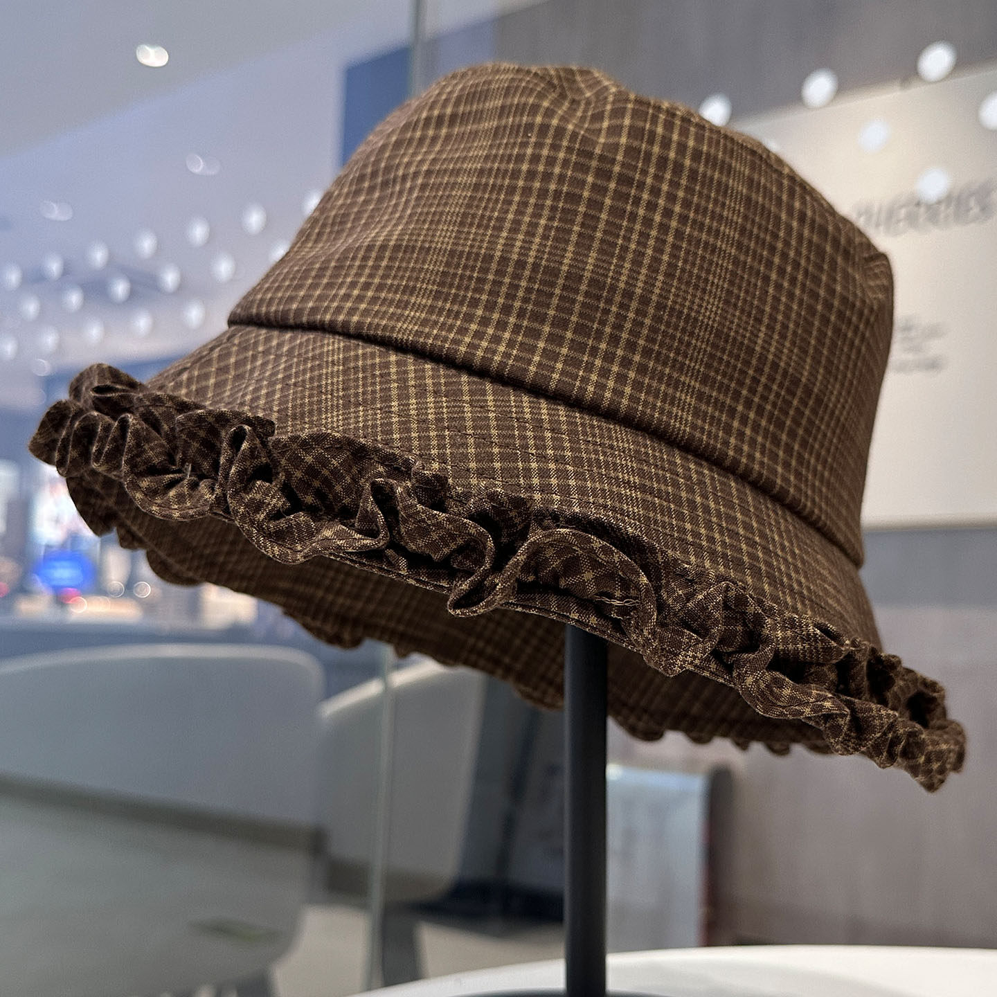 日系文艺格纹花边咖色渔夫帽女春秋季百搭显脸小八角帽洋气贝雷帽,服饰配件/皮带/帽子/围巾,帽子,淘宝优惠券,粉丝福利购,淘宝优惠卷