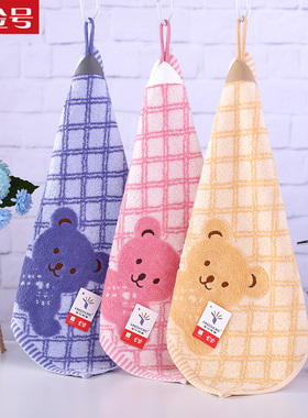 金号纯棉卡通吸水方巾全棉柔软小熊四方巾可挂小毛巾擦抹手巾F742