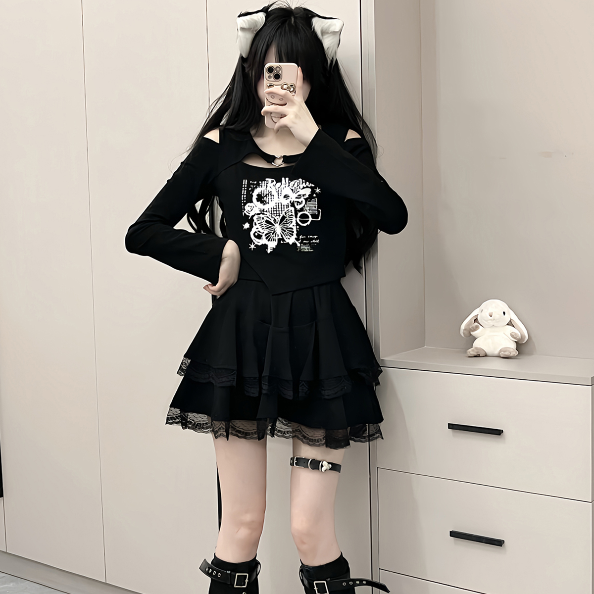 2025秋季短款纯欲女长袖纯欲