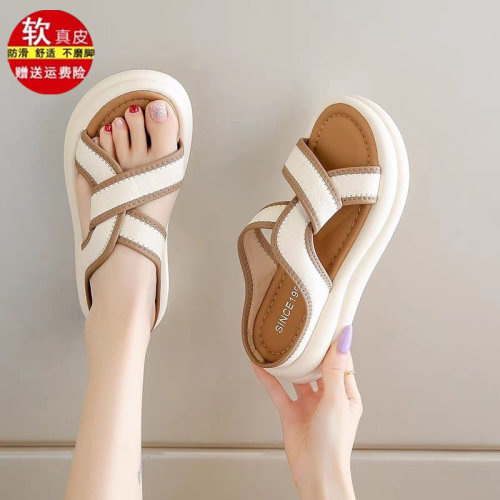 品牌特价真皮凉鞋女2026夏季新款