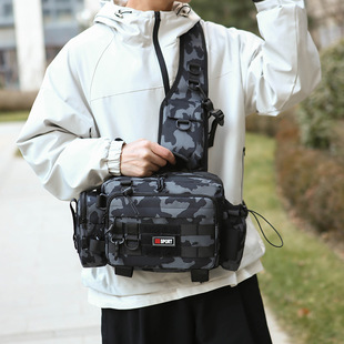 钓鱼路亚包多功能腰包单肩背包钓鱼斜挎包渔具竿包跨境垂钓收纳包