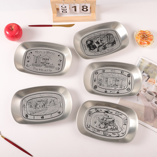 复古马口铁创意零食小吃盘