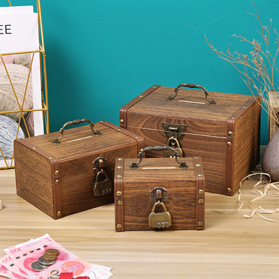 2025年新款儿童存钱罐可存可取男孩女孩储钱存钱筒带锁密码木箱子