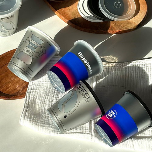 高品质咖啡杯360ml10套渐变镂空