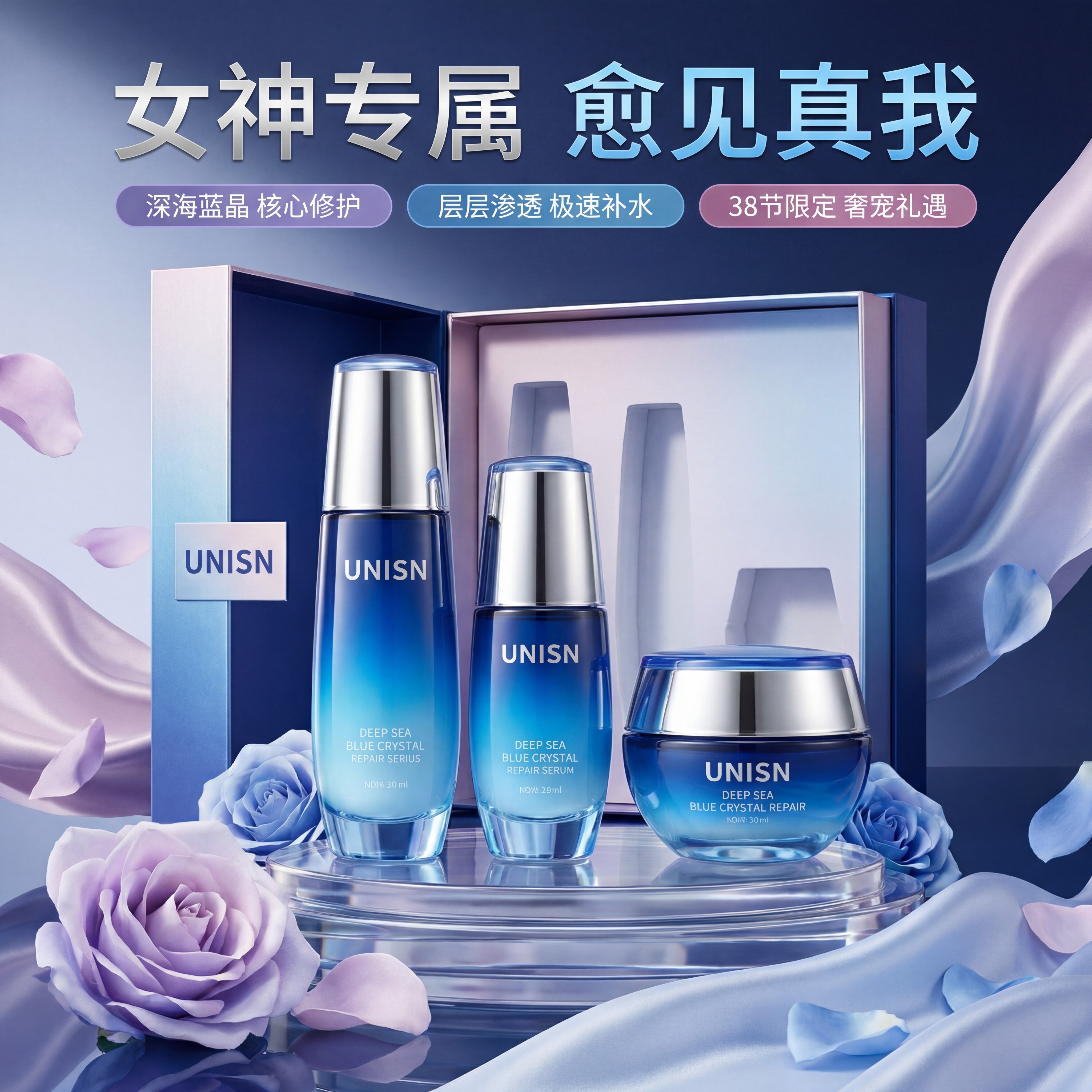 母亲节优之纯修复精华液送妈妈礼物受损泛红修护敏感肌肤套装礼盒