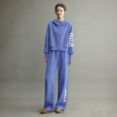一整套减龄蓝色卫衣休闲两件套 新款 韩系独特超好看套装 女2026春季