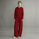 休闲两件套 过年穿搭一整套加绒卫衣弯刀裤 红色运动套装 女2026冬季