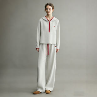 显瘦半拉链卫衣阔腿裤 新款 休闲两件套 女2026春季 洋气减龄运动套装