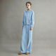 减龄一整套穿搭卫衣阔腿裤 新款 休闲两件套 女2026春季 蓝色运动套装