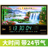 康巴丝数码 万年历wifi网络电子钟大尺寸客厅插电日历时钟创意钟表