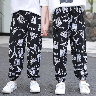 儿童棉绸防蚊裤夏装薄款家居睡裤