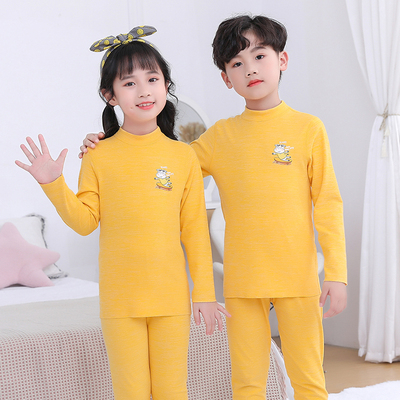 半高领儿童德绒保暖内衣套装