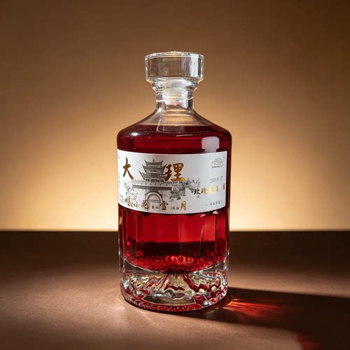 屹云云南大理玫瑰花酒云南特产果酒500ml情人节低度微醺花果酒