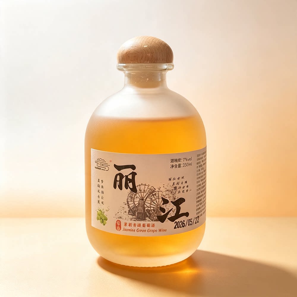 屹云云南丽江茉莉花青提葡萄酒350ml云南特产酒情人节低度7度微醺
