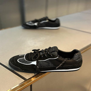 男鞋早秋新款低帮皮面花纹阿甘鞋板鞋德训鞋简约透气舒适运动鞋