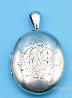 维多利亚纯银雕刻相片盒吊坠