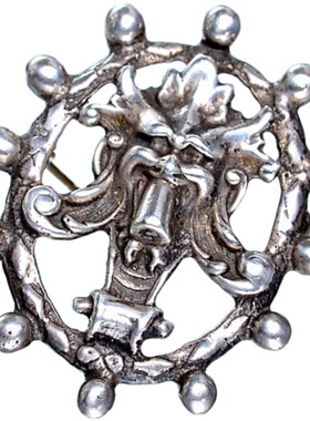 西洋古董首饰 欧洲STELING树精维多利亚时代纯银古董胸针C.1890S