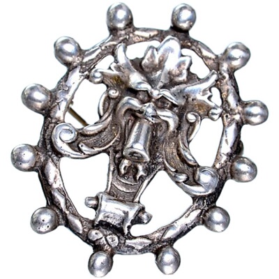 欧洲纯银胸针古董首饰