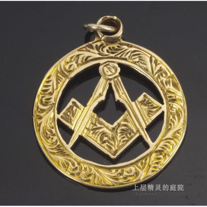 神秘组织—共济会古董15k金经典雕花徽记古董吊坠英国1821年金标