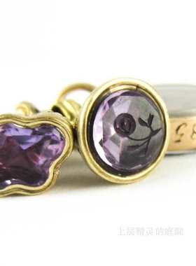 SOLD 庭院西洋古董 19世纪小玫瑰花密封紫水晶雕金印章小盒1850年