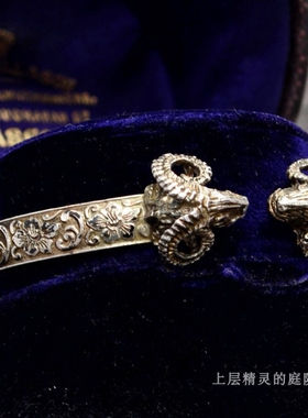 庭院立体纯银设计师手镯