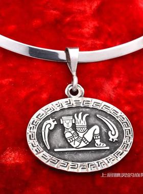 上层精灵的庭院∮Taxco塔斯克950银图腾手工匠VTG吊坠 含银项圈