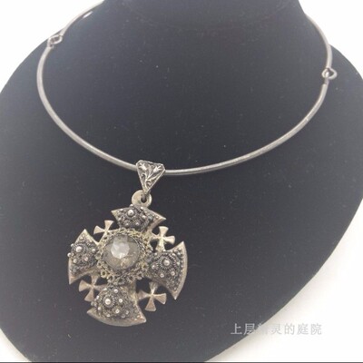 庭院以色列水晶古董项圈吊坠