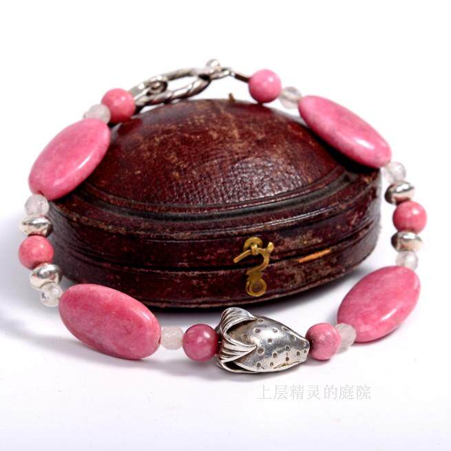 SOLD上层精灵的庭院∮草莓粉红果子露 高品质蔷薇辉石西洋VTG手链