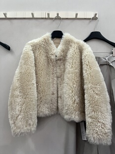 Limoen里墨恩C6336冬装高品质托卡皮毛外套保暖皮毛一体短外套女