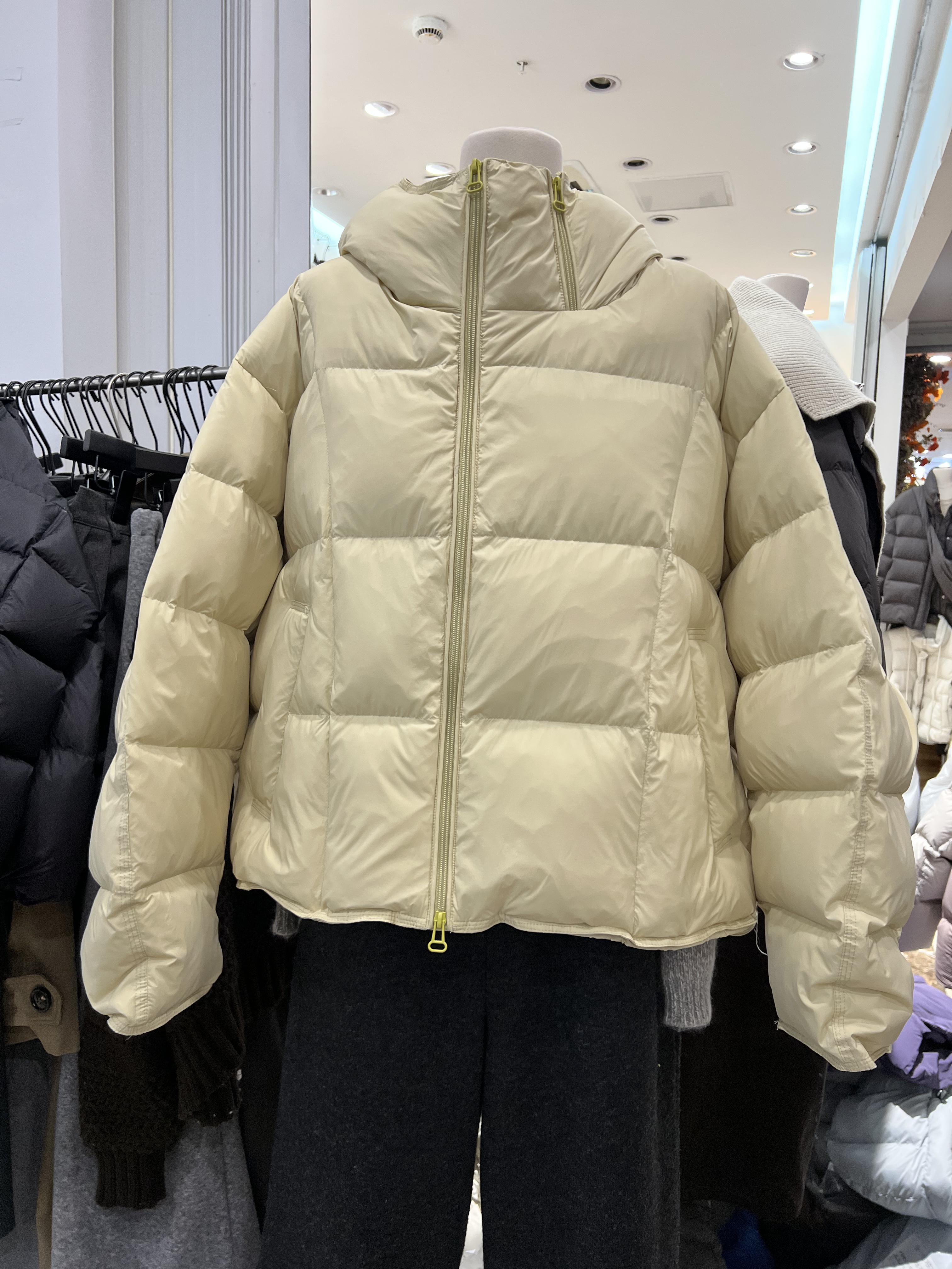 韩国冬装时尚双拉链短款连帽羽绒服女加厚保暖90白鸭绒面包服外套