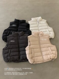 韩国东大门2026冬装时尚排骨羽绒马甲女立领新国标白鸭绒加厚背心