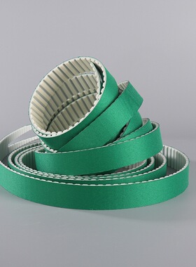 背面加绿布防刮花聚氨酯内有钢丝同步带HTD5MS8M T5 AT10传动皮带