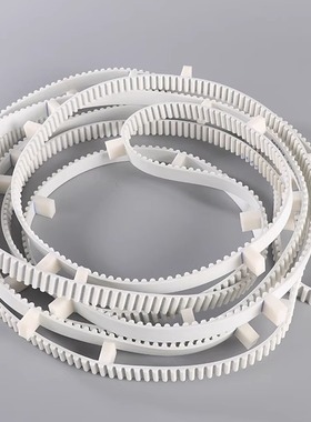 加挡板块同步带白色聚氨酯夹钢丝条HTD5MS8MHLT5AT10工业传送带