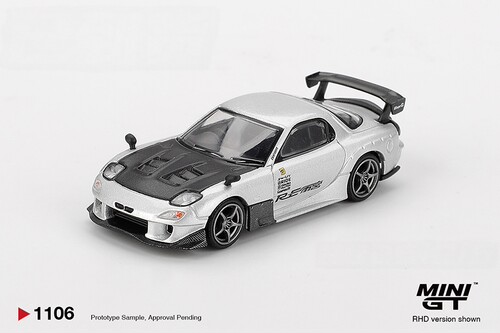 [现货]MINIGT 1:64 马自达Mazda RX-7(FD3S) 银 合金汽车模型1106