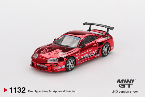 [现货]MINIGT 1:64 丰田 Supra A80 GT-300 电镀红 合金车模1132