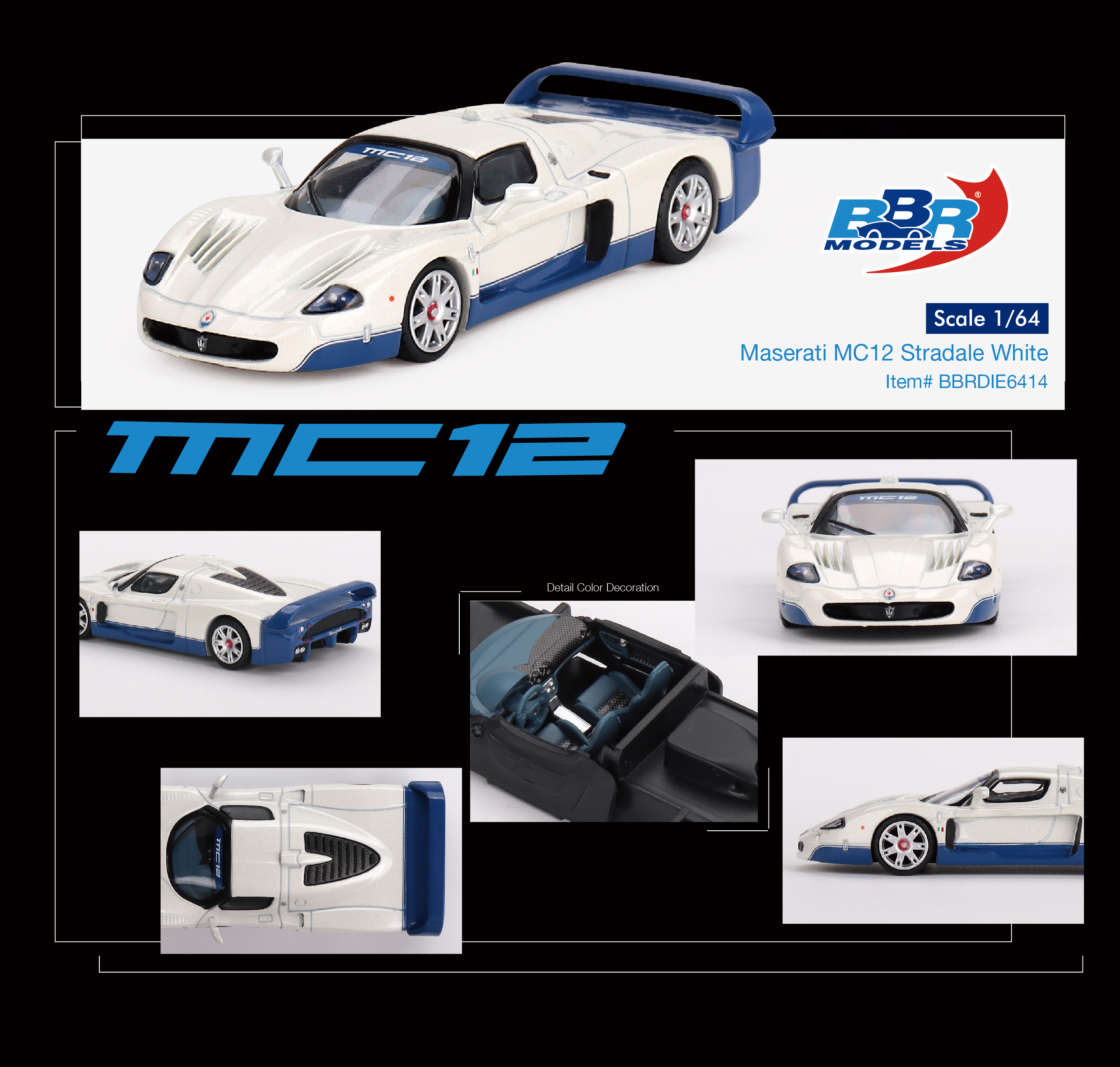 BBR 1:64 玛莎拉蒂 Maserati MC12 Stradale  合金汽车模型