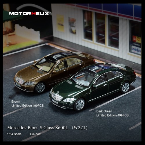 MOTORHELIX 1:64 MH 奔驰 S-Class S600L W221仿真合金汽车模型