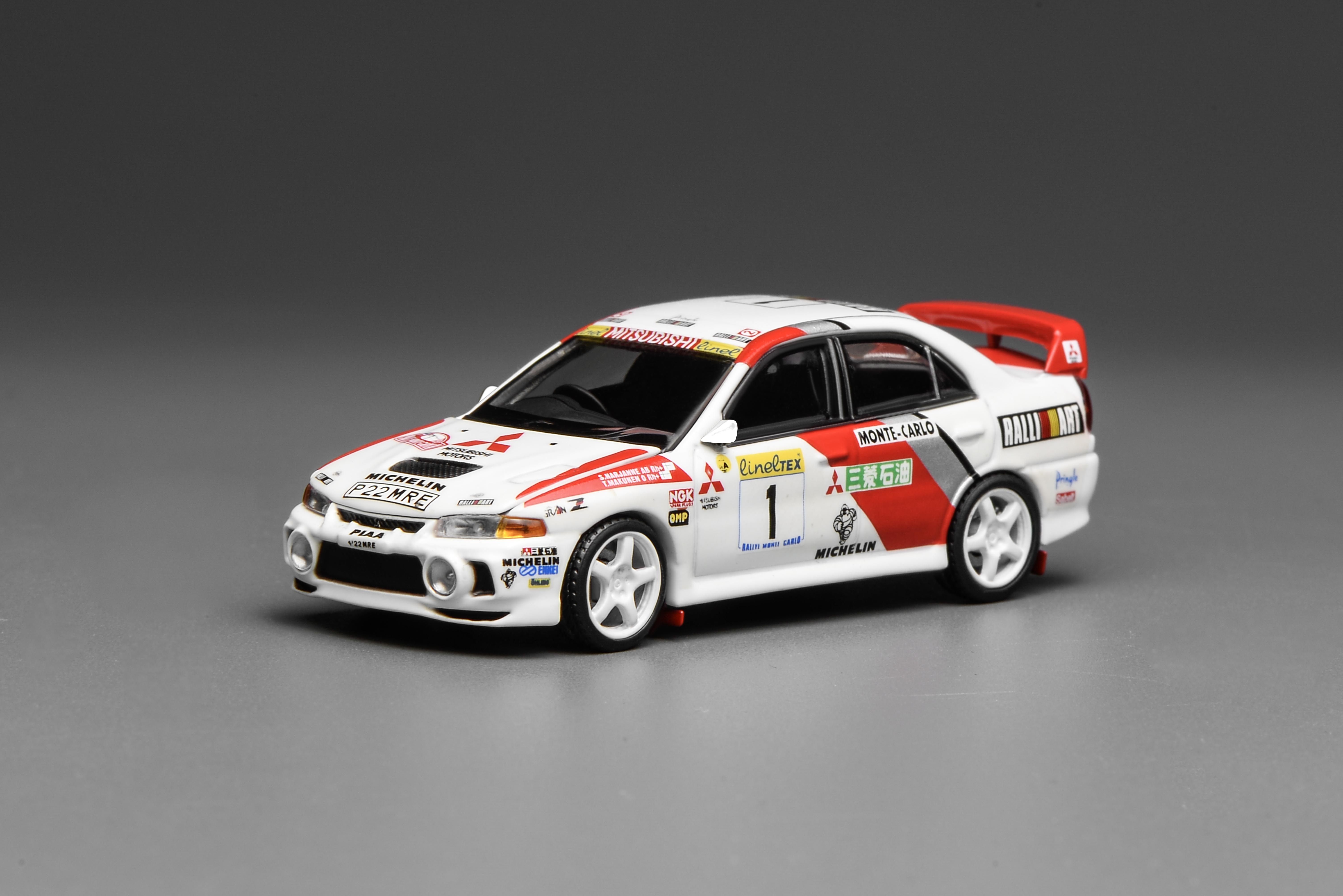 [现货]MH 1:64三菱LANCER EVO IV GSR 蒙特卡洛涂装 合金汽车模型