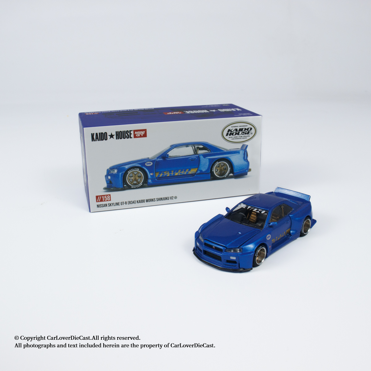 Kaido House + MINIGT 1:64日产GTR R34 V2 Aero蓝色 合金车模158