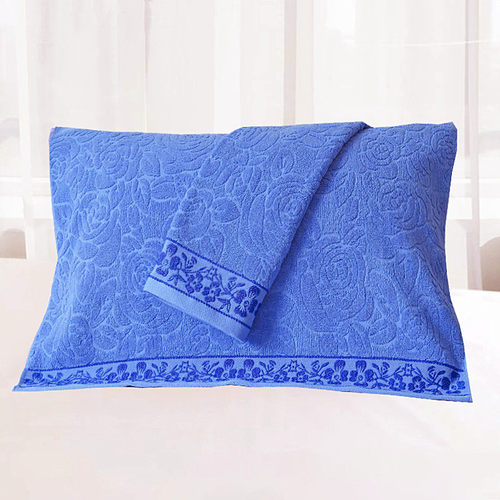 毛巾枕巾一对装纯棉单人枕头巾