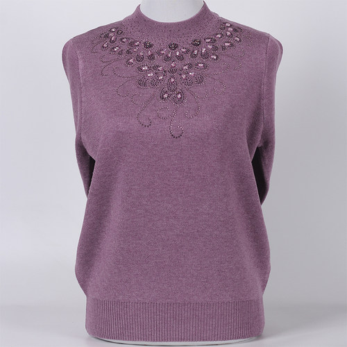 长袖半高领中老年妈妈套头毛衣