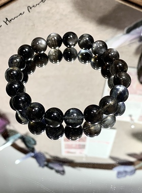 皮皮pipi | 天然高品质金属风黑爆闪魔鬼蓝海蓝宝手串一物一图