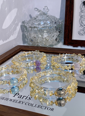 皮皮Pipi | 原创天然巴西黄水晶随形小糖豆手链招财招桃花手链女