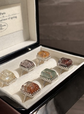 天然戒指彩幽灵insS925银戒指