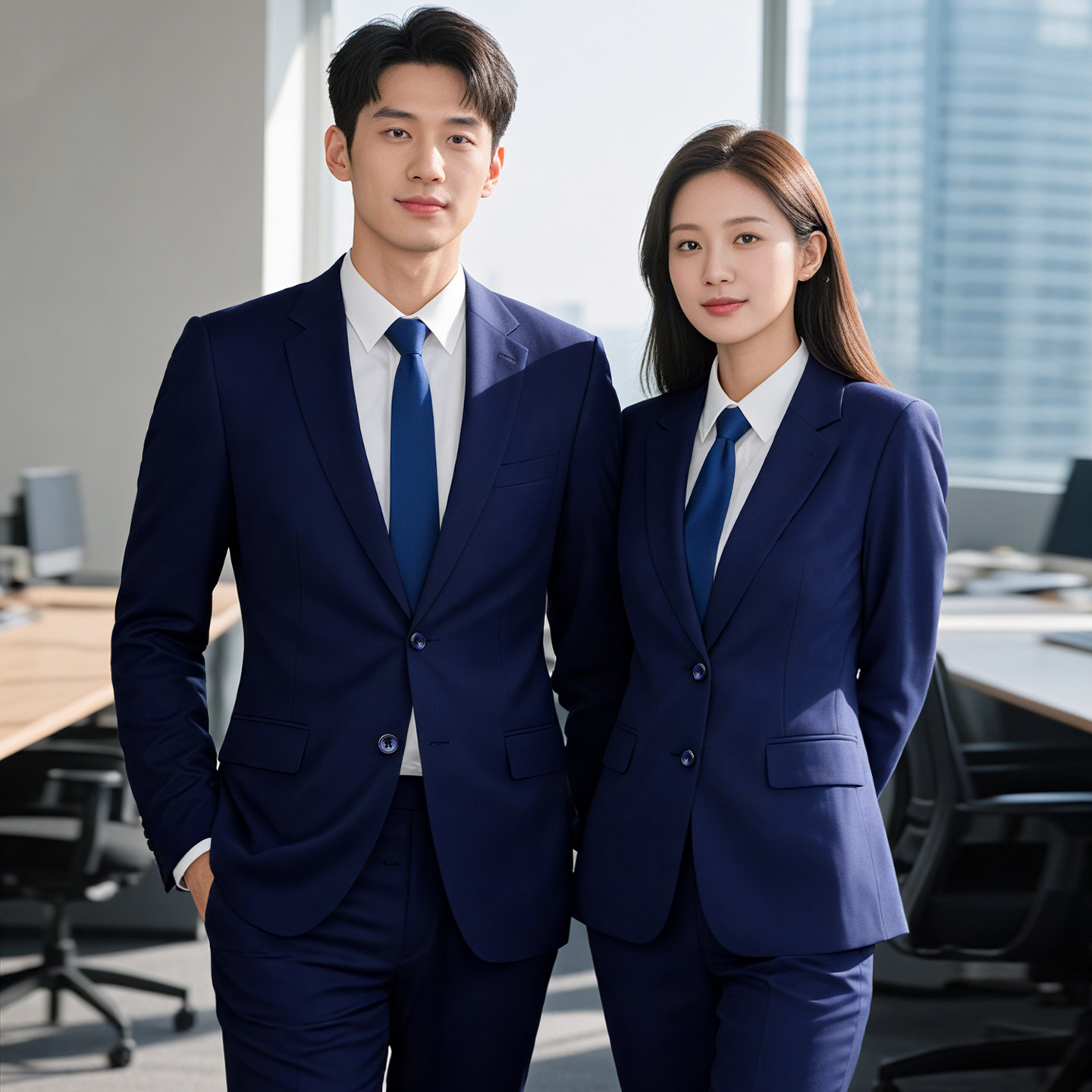 男女职业修身西服套装商务正装上班工装企事业单位工作服西装定制