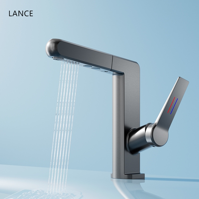 德国全铜枪灰色面盆龙头